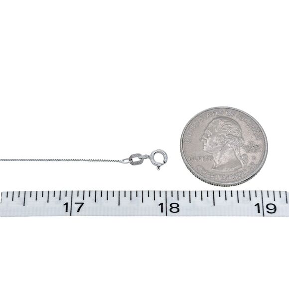 Vintage Italian Sterling Silver 925 0.6mm Box Chain Necklace 18" - Picture 2 of 3